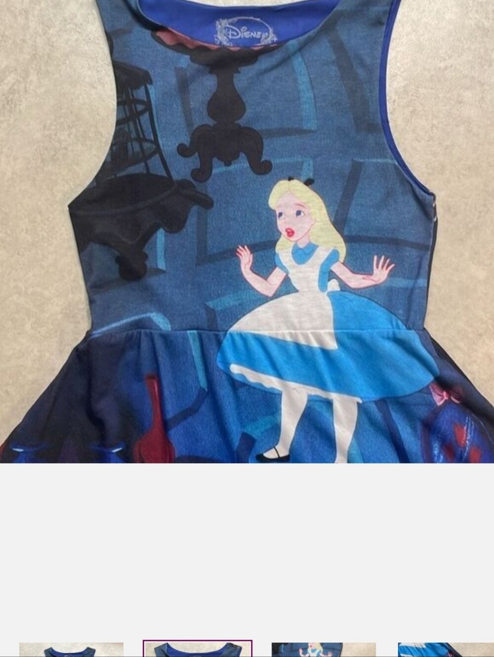 Disney Alice in Wonderland Stretch Knit Dress Sz M